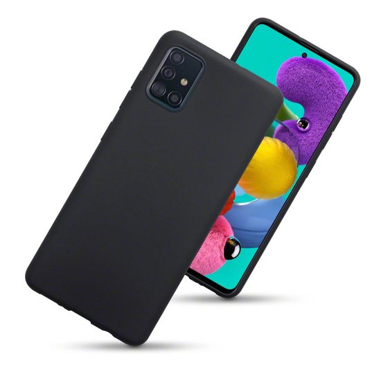 Samsung Galaxy A51 hoesje, Gel case, Mat zwart