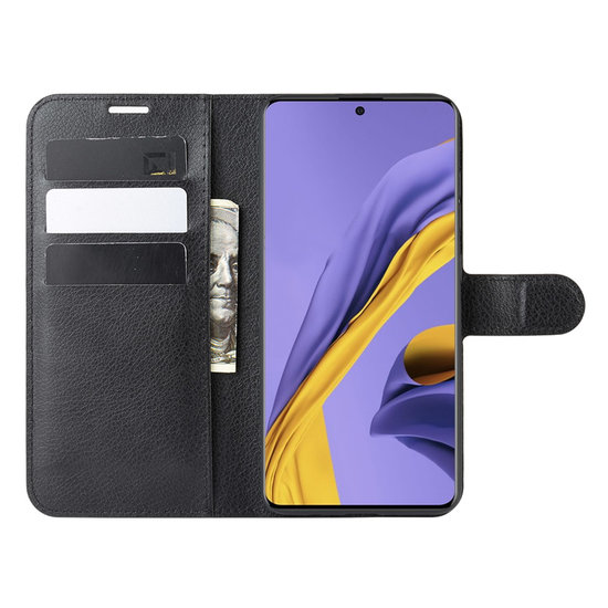 Samsung Galaxy A51 Hoesje - MobyDefend Kunstleren Wallet Book Case (Sluiting Voorkant) - Zwart
