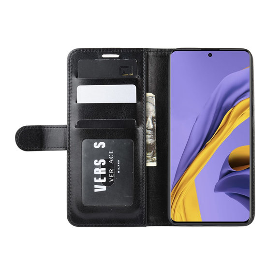 Samsung Galaxy A51 Hoesje - MobyDefend Wallet Book Case (Sluiting Achterkant) - Zwart