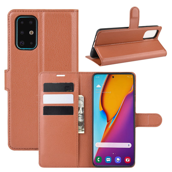 Samsung Galaxy S20 Plus (S20+) hoesje, Wallet bookcase, Bruin