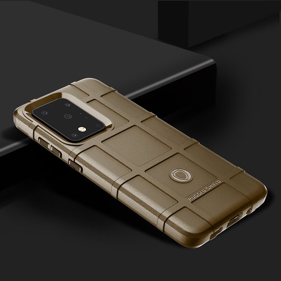 Samsung Galaxy S20 Ultra hoesje, Rugged shield TPU case, Bruin
