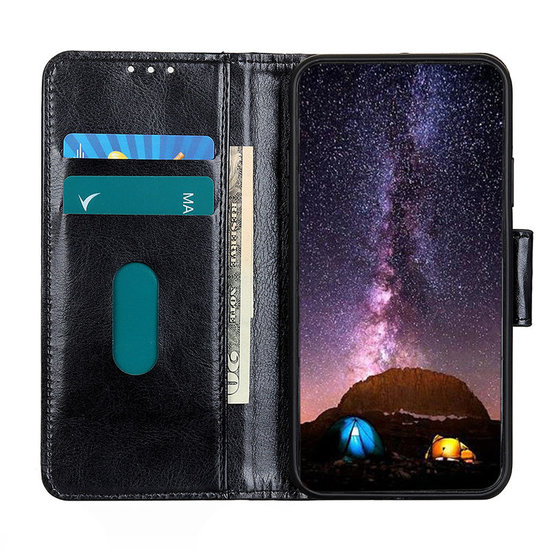 OnePlus 8 hoesje, Wallet bookcase, Zwart