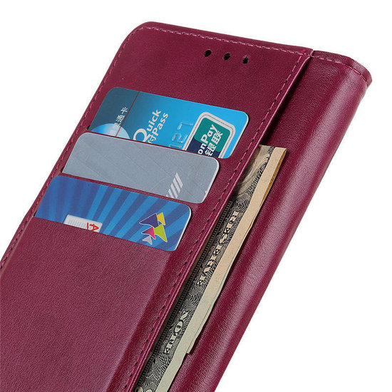 OnePlus 8 Pro hoesje, Luxe wallet bookcase, Rood-paars