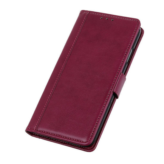 OnePlus 8 Pro hoesje, Luxe wallet bookcase, Rood-paars