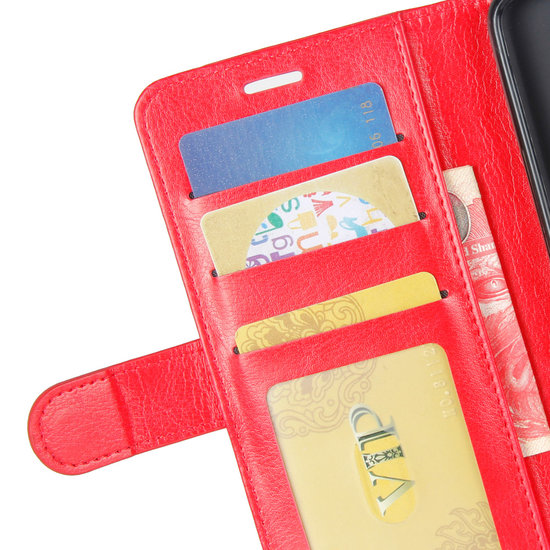 Apple iPhone 12 / iPhone 12 Pro hoesje, MobyDefend Wallet Book Case (Sluiting Achterkant), Rood