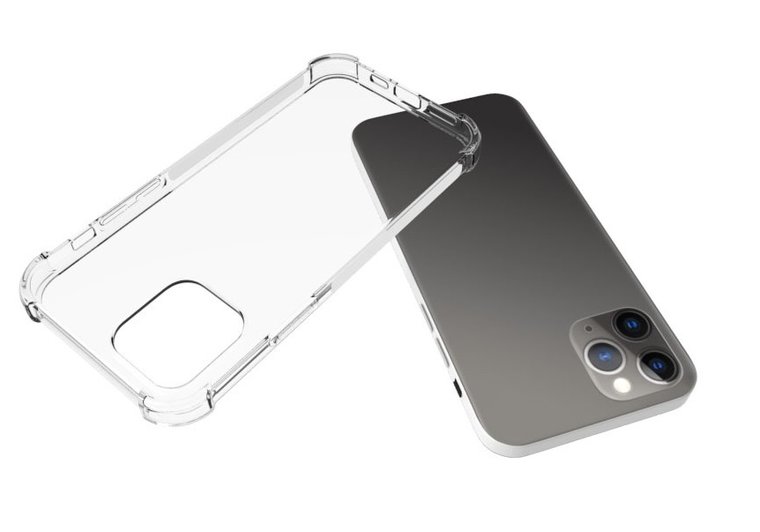 Apple iPhone 12 Pro Max hoesje, Transparante shock proof gel case met verstevigde hoeken, Volledig doorzichtig