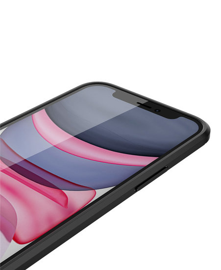 Apple iPhone 12 Pro Max hoesje, Gel case lederlook, Zwart