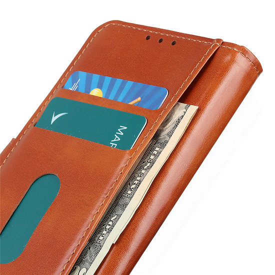 Nokia 2.4 hoesje, Wallet bookcase, Bruin