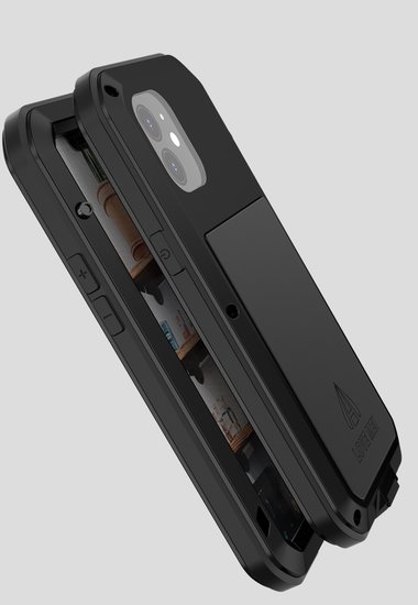 Apple iPhone 12 Hoes - Love Mei Metalen Case - Extreme Protection - Groen