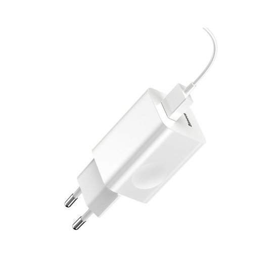 Baseus Wall charger, Oplader met 1 USB-poort, Quick Charge 3.0, Wit