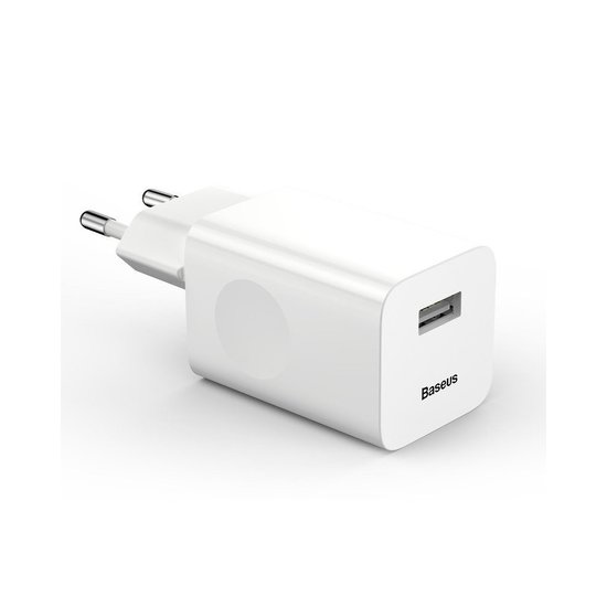 Baseus Wall charger - Oplader met 1 USB-poort - 15W - Quick Charge 3.0 - Wit