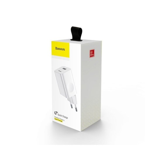 Baseus Wall charger - Oplader met 1 USB-poort - 15W - Quick Charge 3.0 - Wit