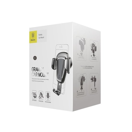 Baseus universele telefoonhouder ventilatierooster - Autohouder - Zwart