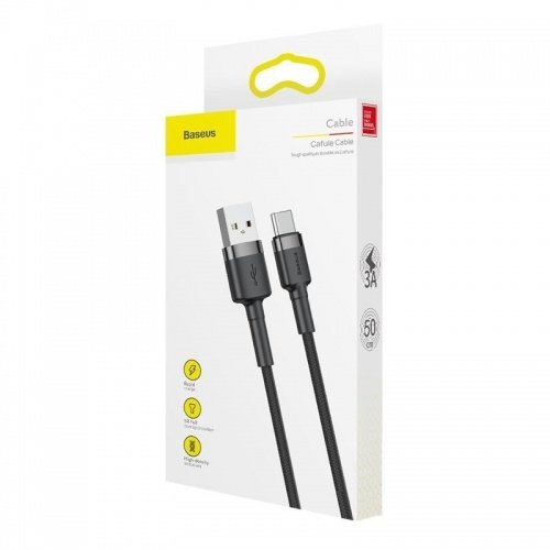 Baseus USB-C naar USB-A kabel, 2 Meter, Zwart-Grijs