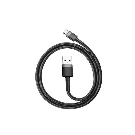 Baseus USB-A naar USB-C kabel - 2 Meter - Zwart-Grijs