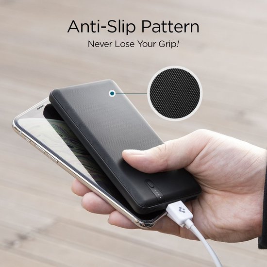 Spigen F711D powerbank - 10000 mAh - Zwart