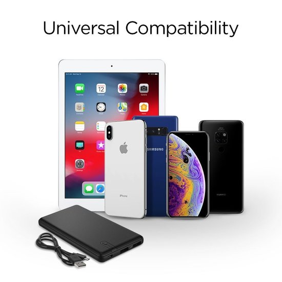 Spigen F711D powerbank - 10000 mAh - Zwart