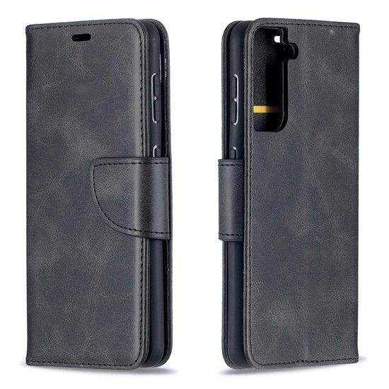 Samsung Galaxy S21 Hoesje - MobyDefend Wallet Book Case Met Koord - Zwart