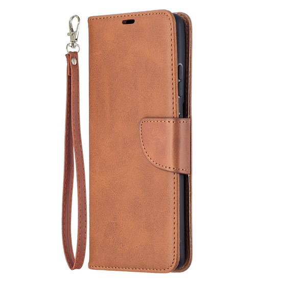 Samsung Galaxy S21 Ultra Hoesje - MobyDefend Wallet Book Case Met Koord - Bruin