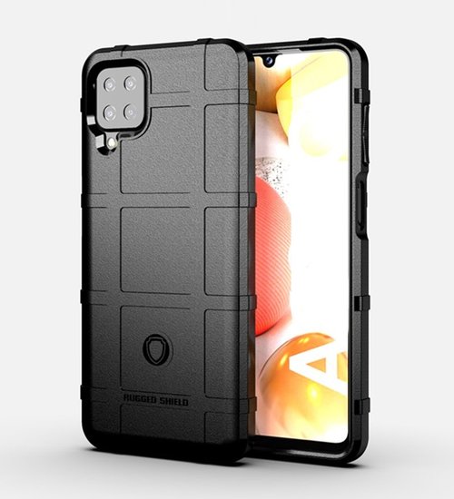 Samsung Galaxy A12 / M12 Hoesje - Mobydefend Rugged Shield TPU Backcover - Zwart
