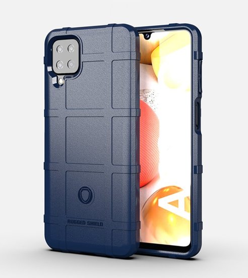 Samsung Galaxy A12 / M12 Hoesje - Mobydefend Rugged Shield TPU Backcover - Blauw