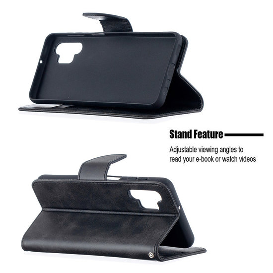 Samsung Galaxy A32 (5G) Hoesje - MobyDefend Wallet Book Case Met Koord - Zwart