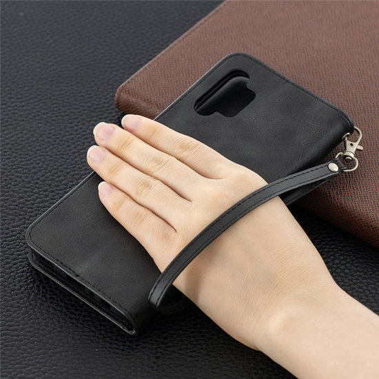 Samsung Galaxy A32 (5G) Hoesje - MobyDefend Wallet Book Case Met Koord - Zwart