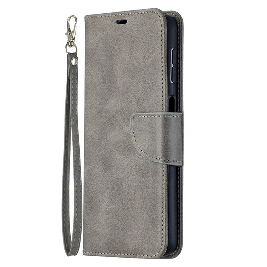 Samsung Galaxy A32 (5G) hoesje, MobyDefend Wallet Book Case Met Koord, Grijs