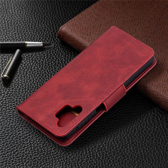 Samsung Galaxy A32 (5G) Hoesje - MobyDefend Wallet Book Case Met Koord - Rood