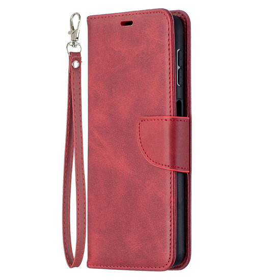 Samsung Galaxy A32 (5G) hoesje, MobyDefend Wallet Book Case Met Koord, Rood