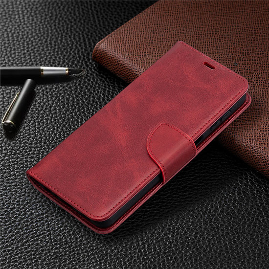 Samsung Galaxy A32 (5G) Hoesje - MobyDefend Wallet Book Case Met Koord - Rood