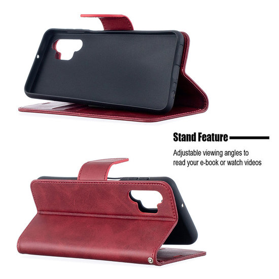 Samsung Galaxy A32 (5G) Hoesje - MobyDefend Wallet Book Case Met Koord - Rood