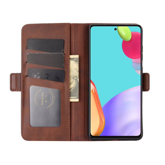 Samsung Galaxy A52 / A52s hoesje, Luxe wallet bookcase, Bruin