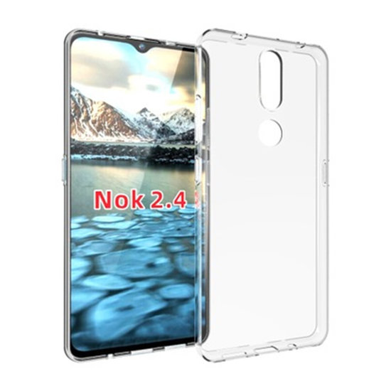 Nokia 2.4 hoesje, Transparante gel case, Volledig doorzichtig