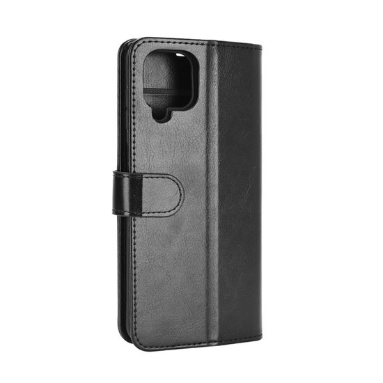 Samsung Galaxy A12 / M12 Hoesje - MobyDefend Wallet Book Case (Sluiting Achterkant) - Zwart