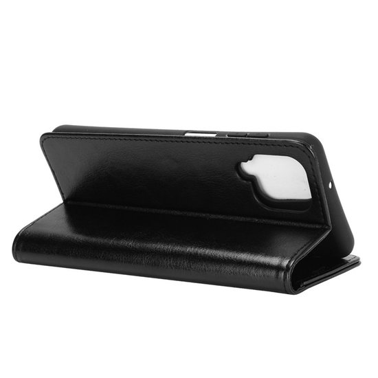 Samsung Galaxy A12 / M12 Hoesje - MobyDefend Wallet Book Case (Sluiting Achterkant) - Zwart