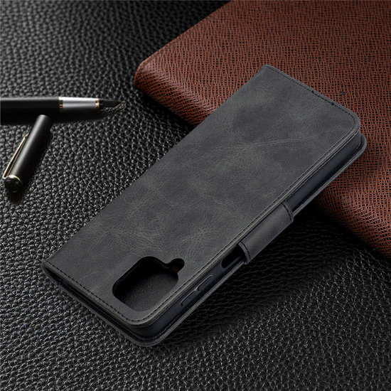 Samsung Galaxy A12 / M12 Hoesje - MobyDefend Wallet Book Case Met Koord - Zwart