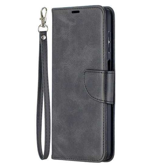 Samsung Galaxy A12 / M12 Hoesje - MobyDefend Wallet Book Case Met Koord - Zwart
