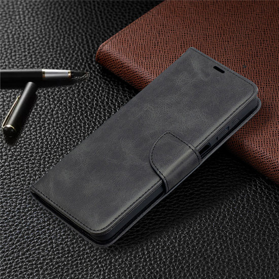 Samsung Galaxy A12 / M12 Hoesje - MobyDefend Wallet Book Case Met Koord - Zwart