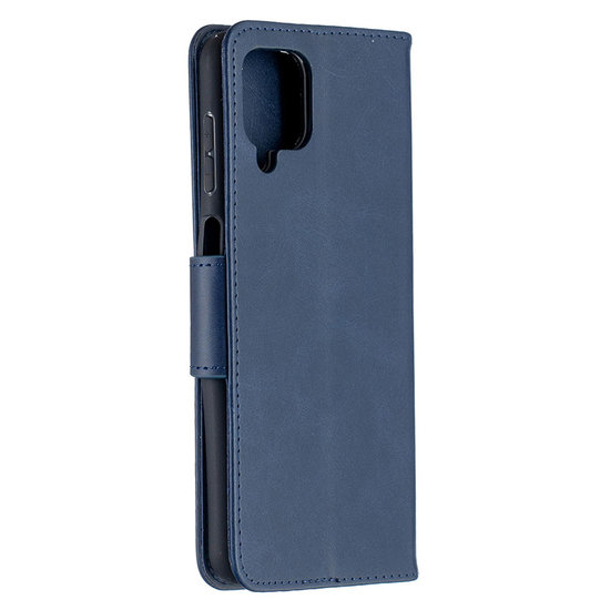 Samsung Galaxy A12 / M12 Hoesje - MobyDefend Wallet Book Case Met Koord - Blauw