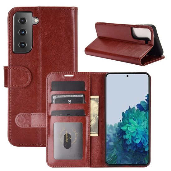 Samsung Galaxy S21 Ultra Hoesje - MobyDefend Wallet Book Case (Sluiting Achterkant) - Bruin