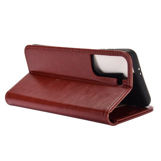 Samsung Galaxy S21 Ultra Hoesje - MobyDefend Wallet Book Case (Sluiting Achterkant) - Bruin