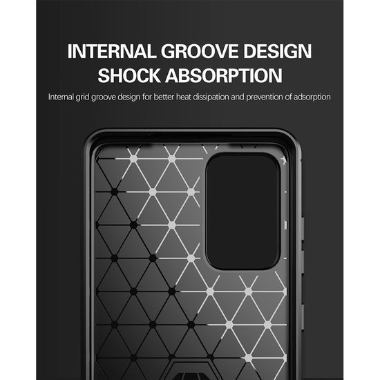 Samsung Galaxy A52 / A52s Hoesje - MobyDefend TPU Backcover - Geborstelde Metaal &amp; Carbon-Look - Zwart