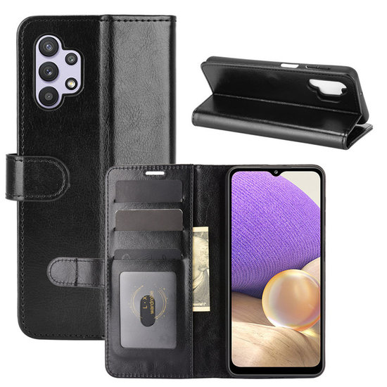 Samsung Galaxy A32 (4G) Hoesje - MobyDefend Wallet Book Case (Sluiting Achterkant) - Zwart