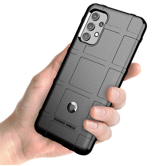Samsung Galaxy A32 (4G) Hoesje - Mobydefend Rugged Shield TPU Backcover - Zwart
