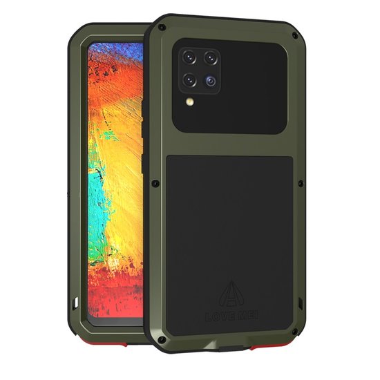 Samsung Galaxy A42 Hoes - Love Mei Metalen Case - Extreme Protection - Groen