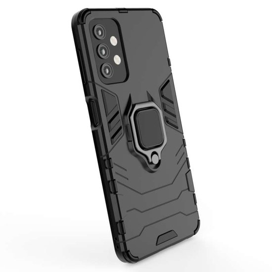 Samsung Galaxy A32 (5G) hoesje, MobyDefend Dubbelgelaagde Pantsercase Met Standaard, Zwart