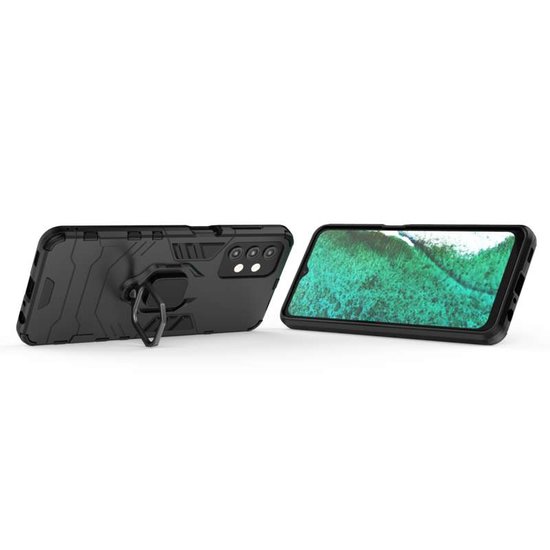 Samsung Galaxy A32 (5G) Hoesje - MobyDefend Dubbelgelaagde Pantsercase Met Standaard - Zwart