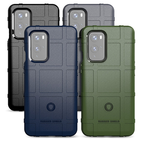 OnePlus 9 hoesje, Rugged Shield TPU Gelcase, Blauw