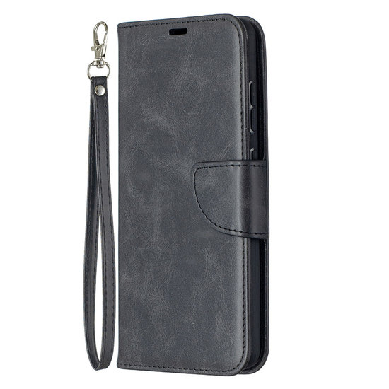 Samsung Galaxy A52 / A52s hoesje, MobyDefend Wallet Book Case Met Koord, Zwart